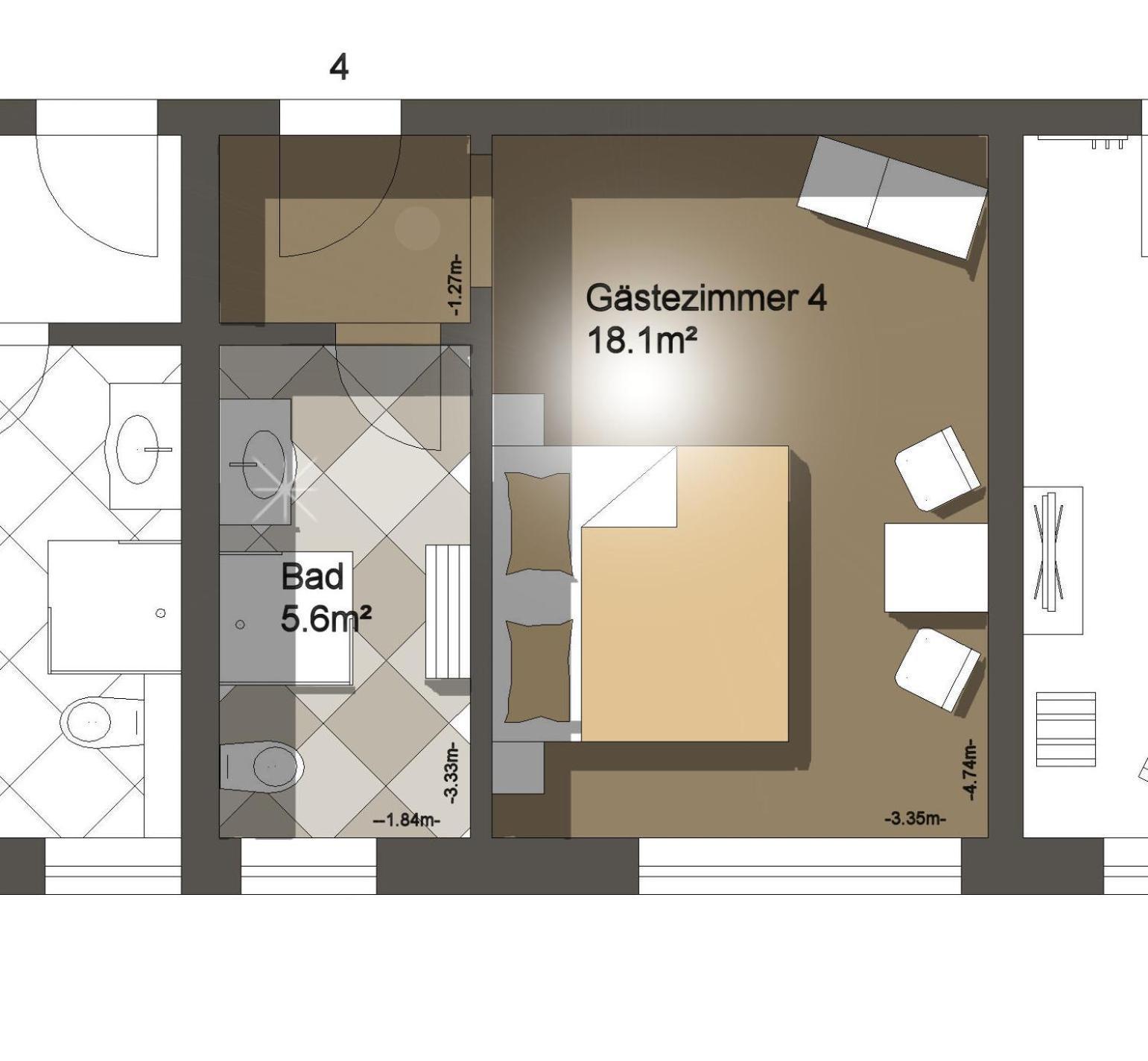 Doppelzimmer mit eigenem Bad